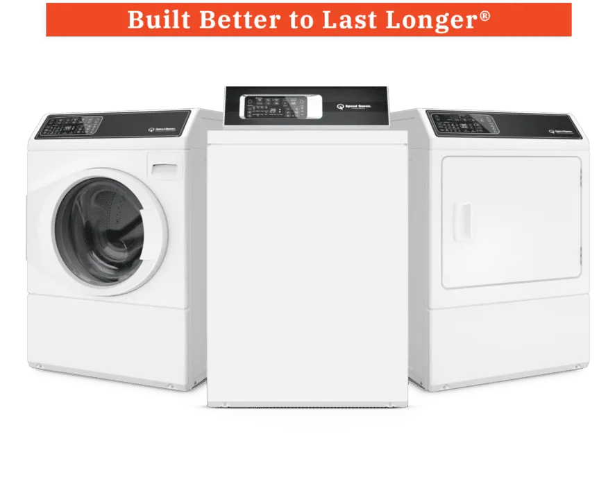 The wider Speed Queen family — front-load, top-load and stacked laundry